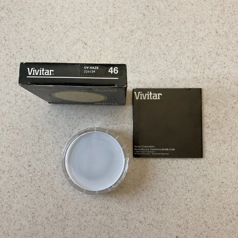Vintage Vivitar UV Camera Lens Filter - UV Haze 46mm - NOS